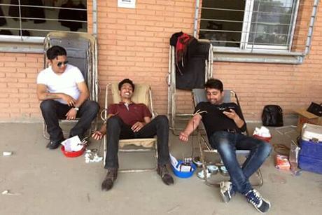 Two donors resting after giving blood