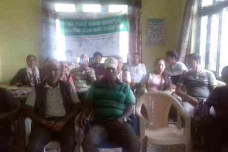 An orientation session indoors during the Gorkha farmer programme