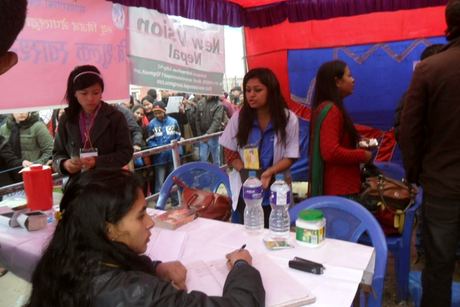 Volunteers at the Mahashivaratri free health camp, Pashupatinath
